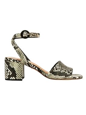 Raye x Revolve Black & Gray Snakeskin Nava Strappy Open-Toe High Heel Sandals- 8